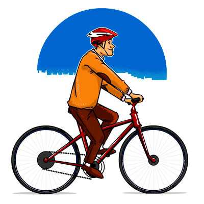Ciclista con casco